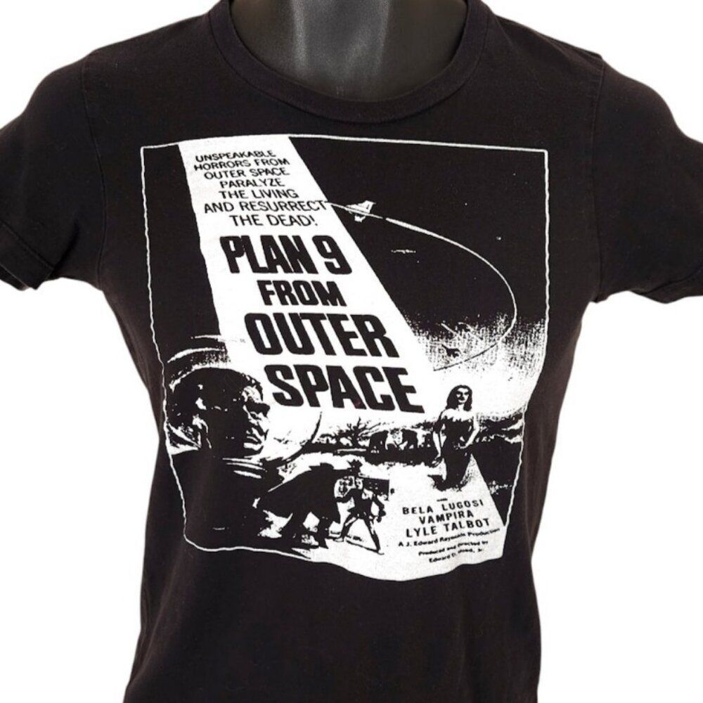 Plan 9 From Outer Space T Shirt Womens Size Small Black Ed Wood Bela Lugosi